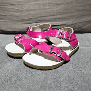 Salt Water Sandals by Hoy Sun San Sea Wee Patent Hot Pink Kids Toddlers 4